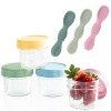 12-Pack Glass Baby Food Storage Jars with Lids, 6-Pack Silicone Baby Self-Feeding Spoons – BPA-Free, Leakproof, Freezer Safe Jars - 4 of 4