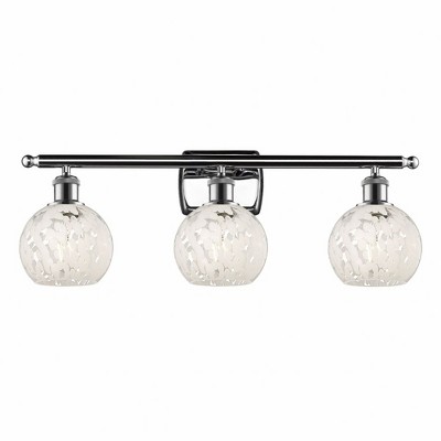 White Mouchette - 3 Light Bath Vanity In Modern Style-9 Inches Tall and 26 Inches Wide