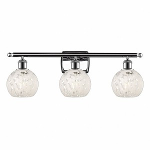White Mouchette - 3 Light Bath Vanity In Modern Style-9 Inches Tall and 26 Inches Wide - 1 of 1