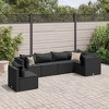 vidaXL Patio Lounge Set Black PE rattan, powder-coated steel, fabric - 2 of 4