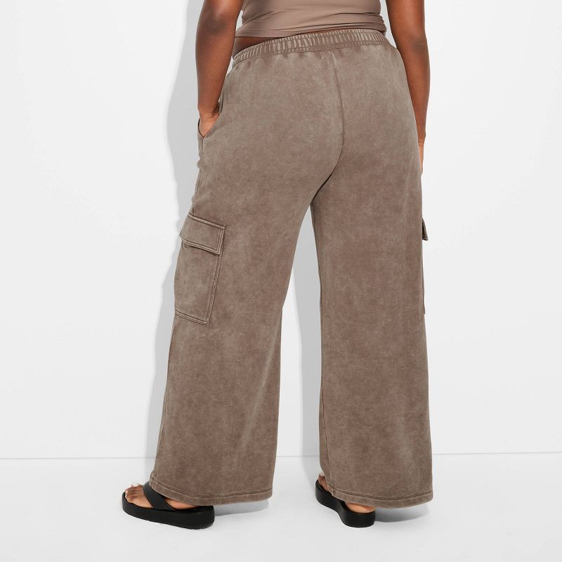 Women's High-Rise Wide Leg Baggy Cargo Sweatpants - Wild Fable™, 4 of 10