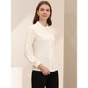 Allegra K Women's Work Peter Pan Collar Long Bishop Sleeve Button Down Shirt - 4 of 4