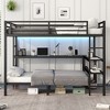 Grungis Full XL Over Twin Loft Bed with Shelves and Desk,Bunk Bed with Full-Length Guardrails and LED and USB,Loft and Bunk Bed for Bedroom - 2 of 4