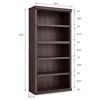EcoSummer 5-Tier Farmhouse Bookcase, 67.4" Tall Open Storage Bookshelf for Living Room, Bedroom, Office, Anti-Tip Design, Cherry Finish - 3 of 4