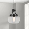 Regency Hill Kristov Black Mini Pendant 10 1/2" Wide Modern Industrial Clear Glass Shade for Dining Room House Foyer Kitchen Island Entryway Bedroom - 2 of 4