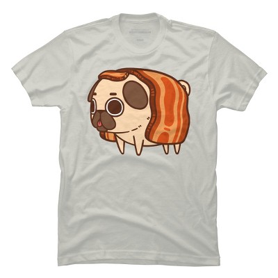 Men's Design By Humans Puglie Bacon Strip By Puglie T-Shirt