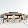 COWLOWN 12' X 18' Double Tier Hardtop Gazebo Equipped with Reinforced Galvanized Steel Roof, Curtains and Netting for Patio, Lawn, Deck and Backyard - 2 of 4