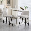 QingMoon Counter Height Swivel Bar Stools Set of 2, 360° Swivel Upholstered Barstools, Equipped with Backrest and Metal Legs, for Living room,Kitchen - 2 of 4