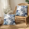 Nautical Coastal Outdoor Pillow Covers 18x18 Set of 2 Ocean Coral Sea Turtle Seashell Throw Pillow Covers - 3 of 4