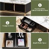 Coffee Table for Living Room, Faux Marble Coffee Table, with 4 Drawers and Glass Doors Storage, Metal Legs for Living Room, Bedroom - 3 of 4