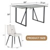 NicBex 5 Piece Gray Marble Textured MDF Dining Table Set with 4 Suede Cushions/PU Chairs for Kitchen/Dining Room - 3 of 4