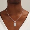 Chunky Cross Pendant Necklace, 14K Gold/Silver Plated Paperclip Chain with Toggle Clasp - 2 of 4