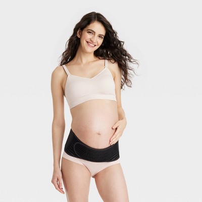 Maternity Support Belt - Isabel Maternity by Ingrid & Isabel™ Black M/L: Under Belly Doubleknit Band, Back Support