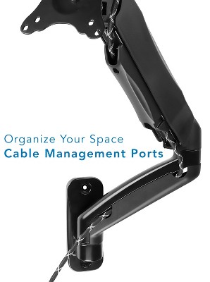 Black Adjustable Full Motion Wall Mount Monitor Arm