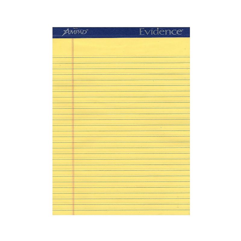 Ampad Ruled Legal Pads Canary 8 1/2 In. X 11 In. [Pack Of 6] 46763-PK6, 1 of 2