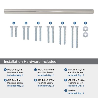 Polished Nickel 14.63" Modern Bar Pull with Mounting Hardware