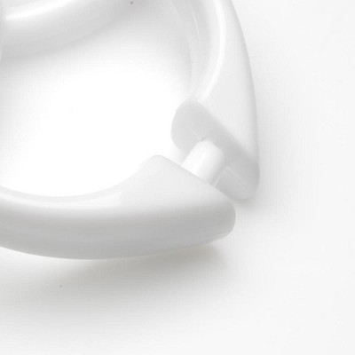 White Snap Plastic Shower Curtain Hooks Set of 12