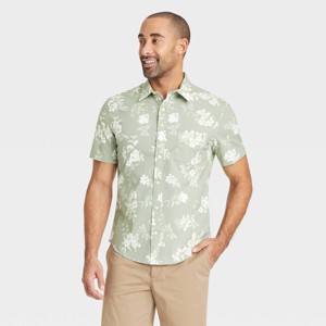 Men's Short Sleeve Poplin Shirt - Goodfellow & Co™ Aqua Blue - 1 of 3