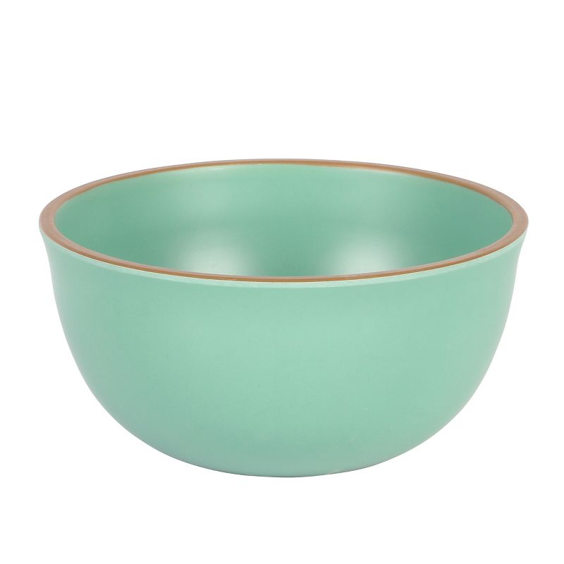 Gibson Home Rockabye 4 Piece 6.1 Inch Melamine Cereal Bowl Set in Matte Green, 2 of 5