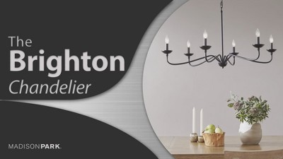 Hampton Hill Brighton 72" Transitional Matte Black Metal Chandelier