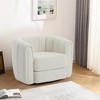 Whisen Swivel Accent Chair for Living Room, Comfy Sofa Chairs with Wood Base Side, Luxurious Upholstered Swivel Accent Chair - 2 of 4