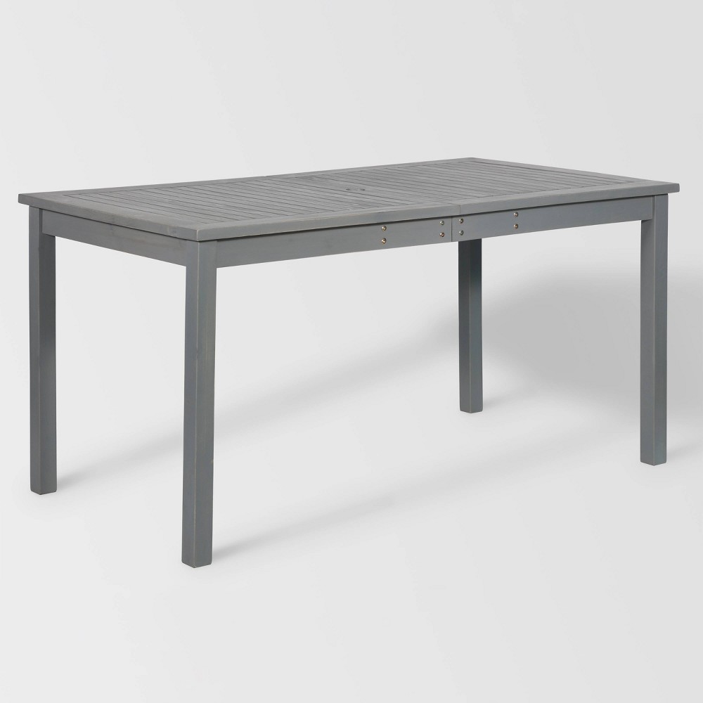 Photos - Garden Furniture Rectangle Acacia Wood Patio Simple Dining Table - Gray - Saracina Home