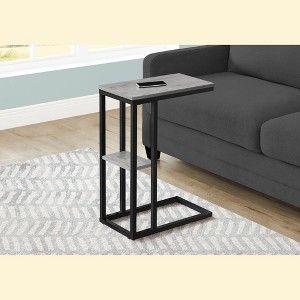 Vynxaria Contemporary C-Shaped Accent Table - Grey Laminate & Black Metal, 18.25" L x 10.25" W x 25.25" H - 1 of 4