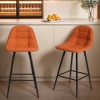 DOMETOUR Counter Stool Set of 2 Armless Modern Metal Bar Stool with Back and Footrest Counter Height for Kitchen Home Bar - 4 of 4