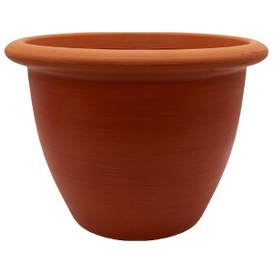 The HC Companies Sevilla Flower Planters - Outdoor & Indoor Planter - Round Self Watering Plant Pots for Herbs & More (16”, Terra Cotta, Pack of 1) - 1 of 4