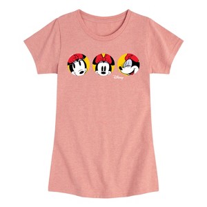 Girls' - Disney - Minnie Mouse Faces Fitted Short Sleeve Graphic T-Shirt - 1 of 4