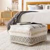 Mark & Day Lichtenegg 13"H x 24"W x 24"D Bohemian/Global Silver Gray Pouf - 2 of 4