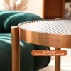 Chic Crate-Modern Farmhouse End Table Set – Oversized Round Solid Wood Nesting Tables with Removable Cushions (Brown Walnut) - 2 of 4