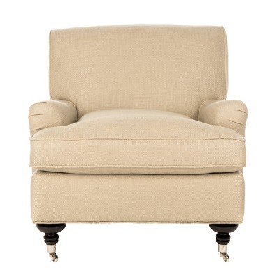 Chloe Club Chair Beige/Espresso - Safavieh