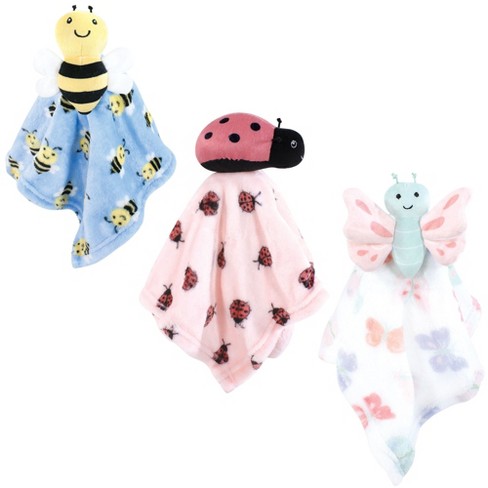 Hudson Baby Girls Animal Face Security Blanket Butterfly 3 pack One Size Target