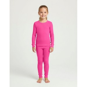 City Threads Girls USA-Made Soft & Cozy Thermal Long Johns 2-Piece Set - Warm Base Layer & Loungewear - 1 of 4