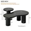 Easy Assembly Nesting Coffee Table Set of 2, Cream Style Cloud Coffee Table with Round Small Side Table - 3 of 4