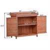 SKRAN Outdoor 39" Potting Bench Table, Rustic Garden Wood Workstation Storage Cabinet Garden Shed with 2-Tier Shelves and Side Hook, Orange - 4 of 4