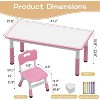 Kids Table and 6 Chairs Set, Height Adjustable Toddler Table and Chair Set, Graffiti Desktop, Children Study Table for 6 for Home Preschool - 4 of 4