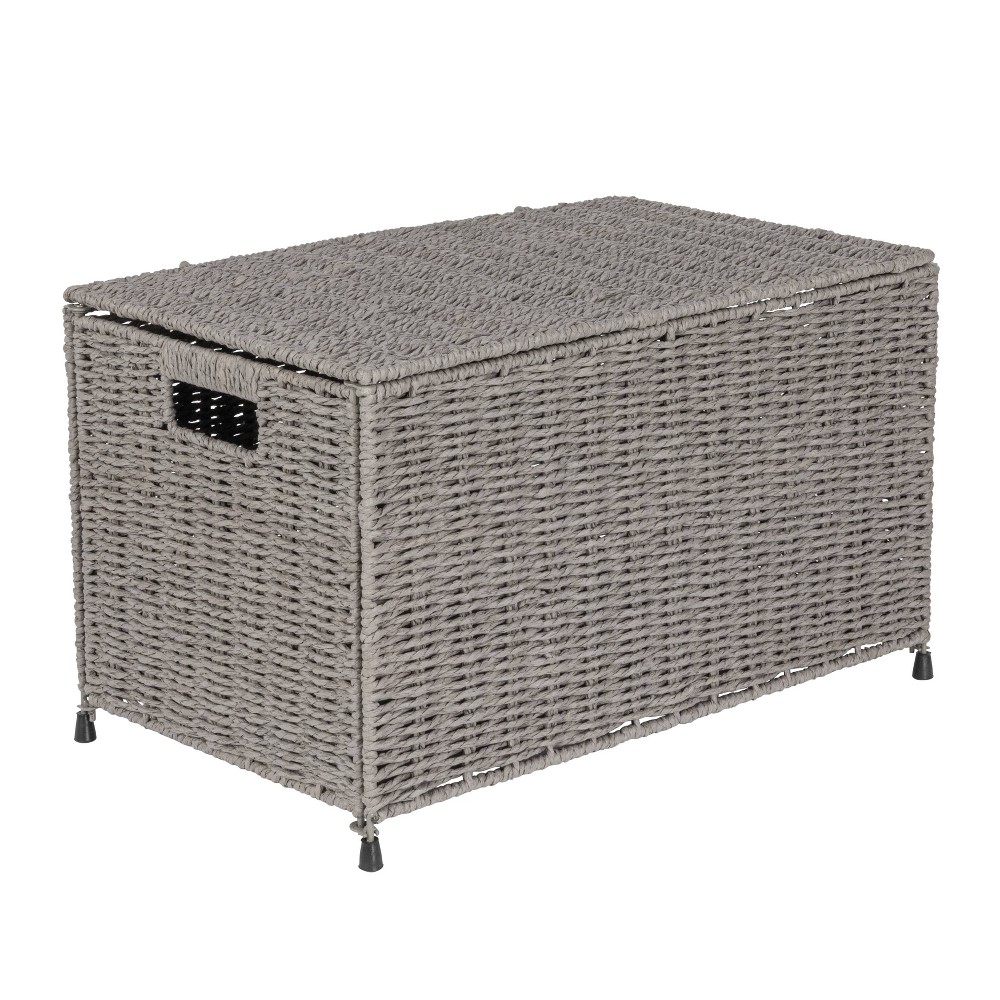 Photos - Other Decoration Household Essentials Woven Paper Rope Storage Chest with Hinged Lid and In