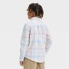 Boys' Long Sleeve Plaid Flannel Button-Down Shirt - Cat & Jack™ Light Yellow/Pink - image 2 of 3