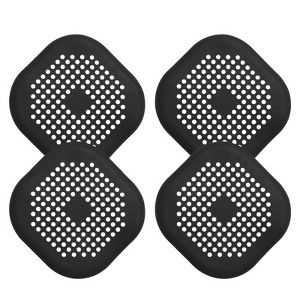 Unique Bargains Shower Drain Hair Catcher Square Drain Cover with Suction Cup Silicone Strainer Hair Stopper - 1 of 4