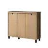 GlasFlength Utility Storage Cabinets Three Door Shoe Storage Cabinet Simple Elegant Design for Entryway Closet, Brown, 12.5"*45"*25" - 4 of 4