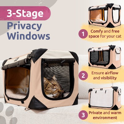Medium Red Soft-Sided Pet Carrier with Mesh Windows