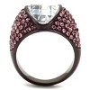 Slickblue Stainless Steel Pave Ring for Women, IP Rose Gold, Clear CZ Stones, Stackable Band, size 5–10 - 3 of 4