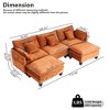 3-Seat U-Shaped Modern Cloud Couch - Chenille Modular Sectional with Deep Seat, 2 Ottoman & 4 Pillows for Home/Apartment Spaces - 2 of 4