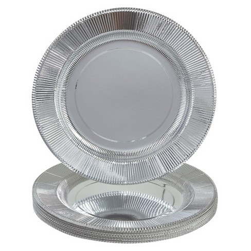 Silver Spoons Heavy Duty Disposable Plates - 10 Inch Paper Plates -  Metallic Gold Party Plates - 18 Pc - Ruffled Collection : Target