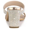 Allegra K Women's Rhinestone Open Square Toe Chunky Heel Slide Sandals - 4 of 4
