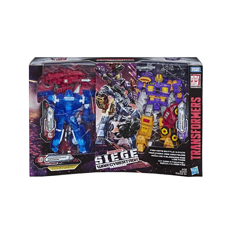 WFC-S55 Holo Mirage WFC-S56 Powerdasher Aragon WFC-S57 Decepticon Impactor Fan Vote Battle 3-Pack Deluxe Class | Transformers Generations War for, 3 of 7