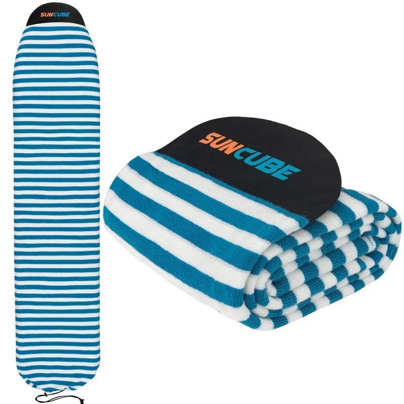 SUN CUBE Surfboard Sock Cover, Protective Surf Bag for Surfing Board, Light Stretchy Surfbag Sleeve Longboard Hybrid Shortboard, 1 of 8