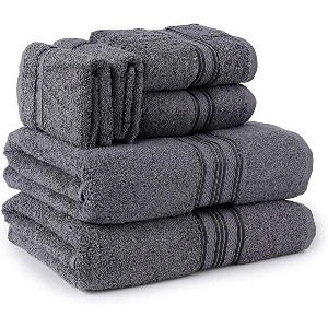 Noble House Ultra Soft 100% Cotton Extra Heavy & Absorbent Hotel & Spa Feel 6pc Bath Towel Set Bathroom 2 Bath Towels 2 Hand Towels 2 Washcloths - 1 of 4